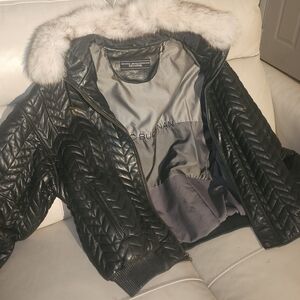Size 46 Vintage Marc Buchanan Quilted Leather Parka